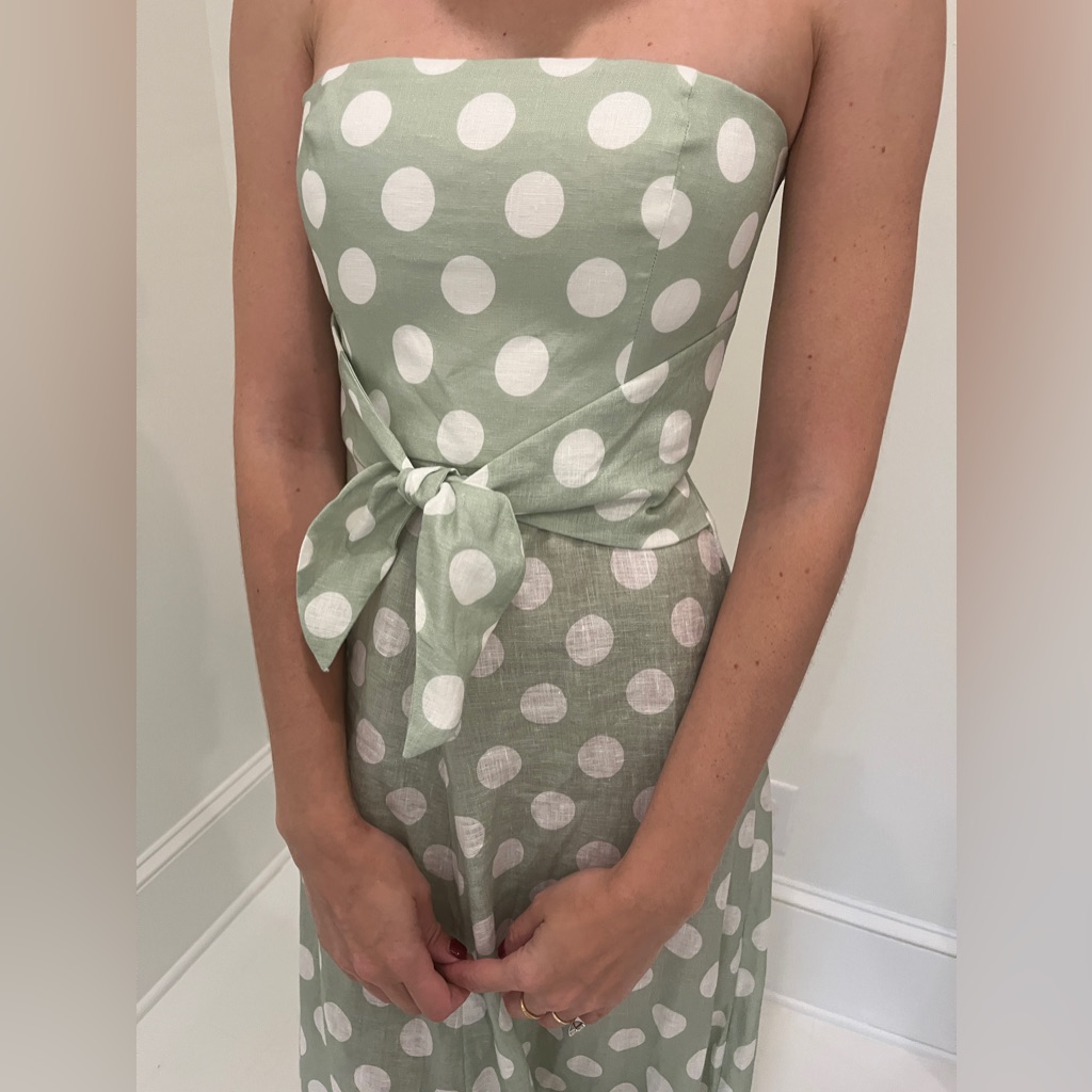 Zimmermann Green Polka Dot Midi Dress